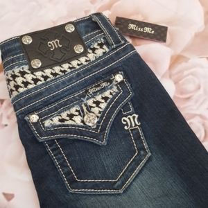 NWT Houndstooth Miss Me Skinny Jeans Sz 26